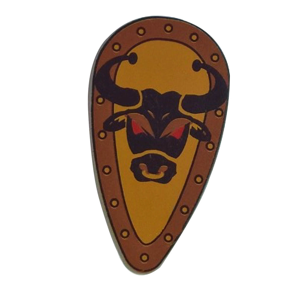 LEGO® ovoid shield 2586p4g with black bull head on yellow field