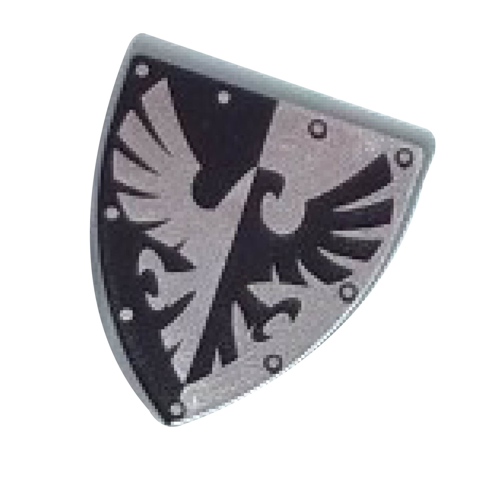LEGO® triangular shield 3846pb031 with black and silver falcon emblem