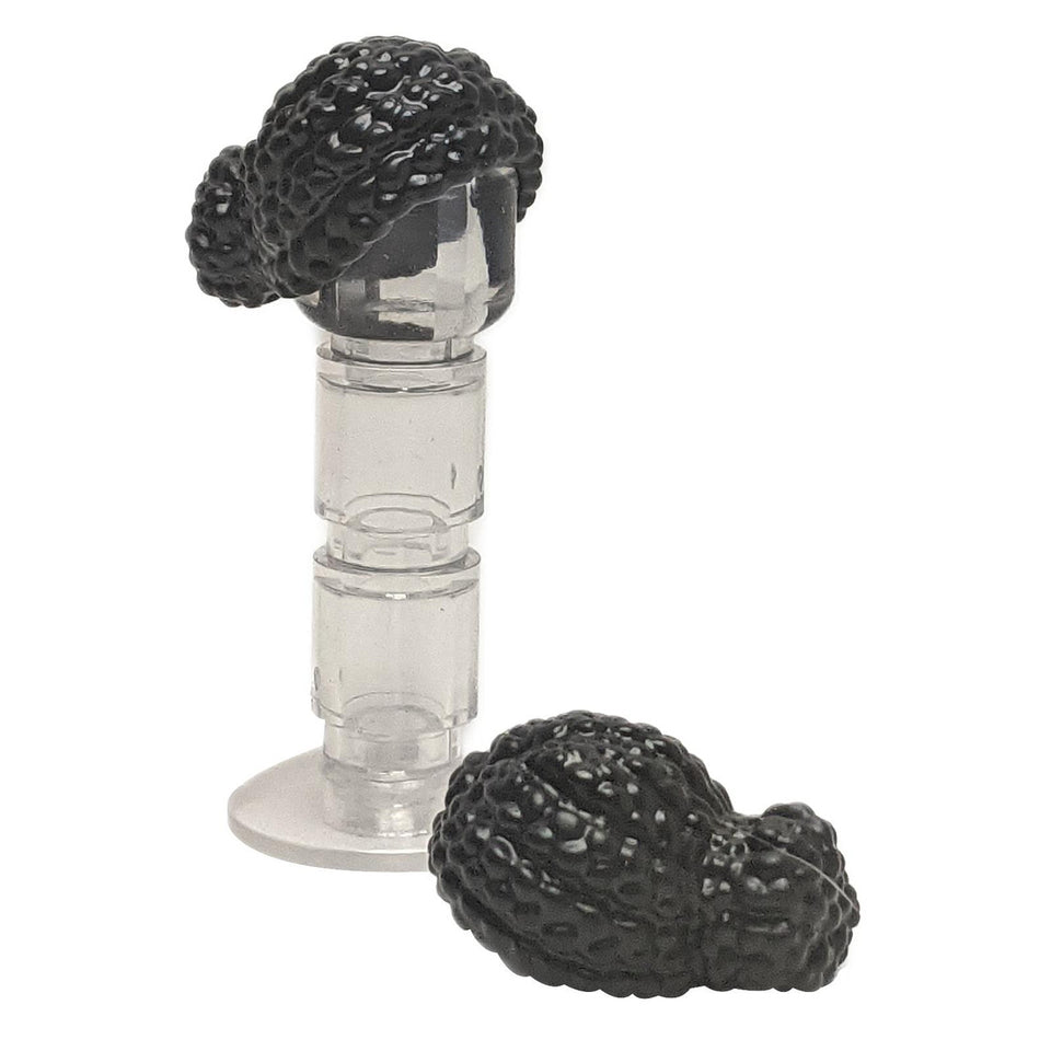LEGO® short braided knot bun hair piece for minifigures blacl