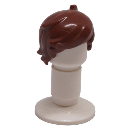 LEGO® minifigure hair 40938 front left view with swept fringe and layered locks