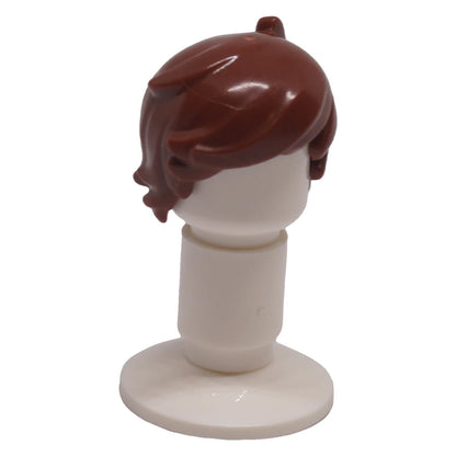 LEGO® short tousled minifigure hair 40938 front view with swept fringe
