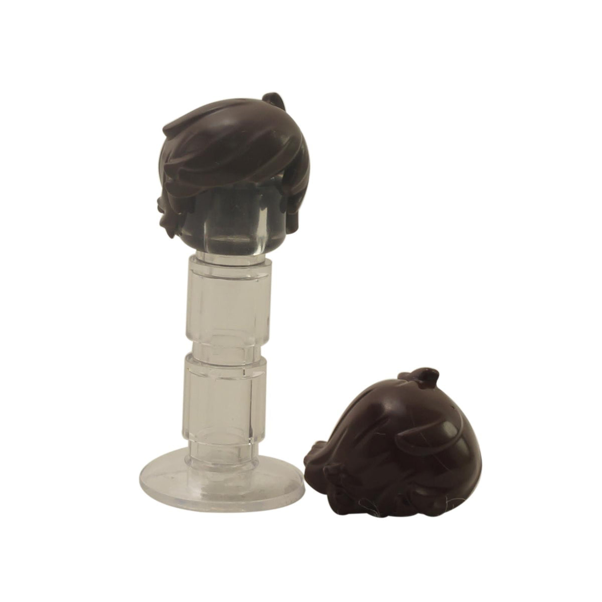 LEGO® dark brown short tousled minifigure hair 40938 shown from multiple angles