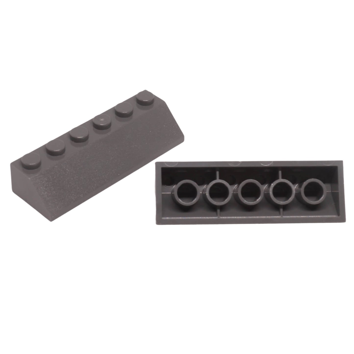 LEGO Slope 45 2 x 6 part 23949 with six stud top and angled profile dark bluish gray