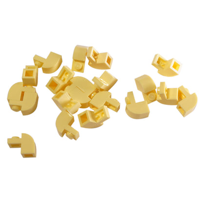 Bright light yellow curved slope 2x1x1 1/3 with recessed stud, smooth angled element for detailed shaping and contours
