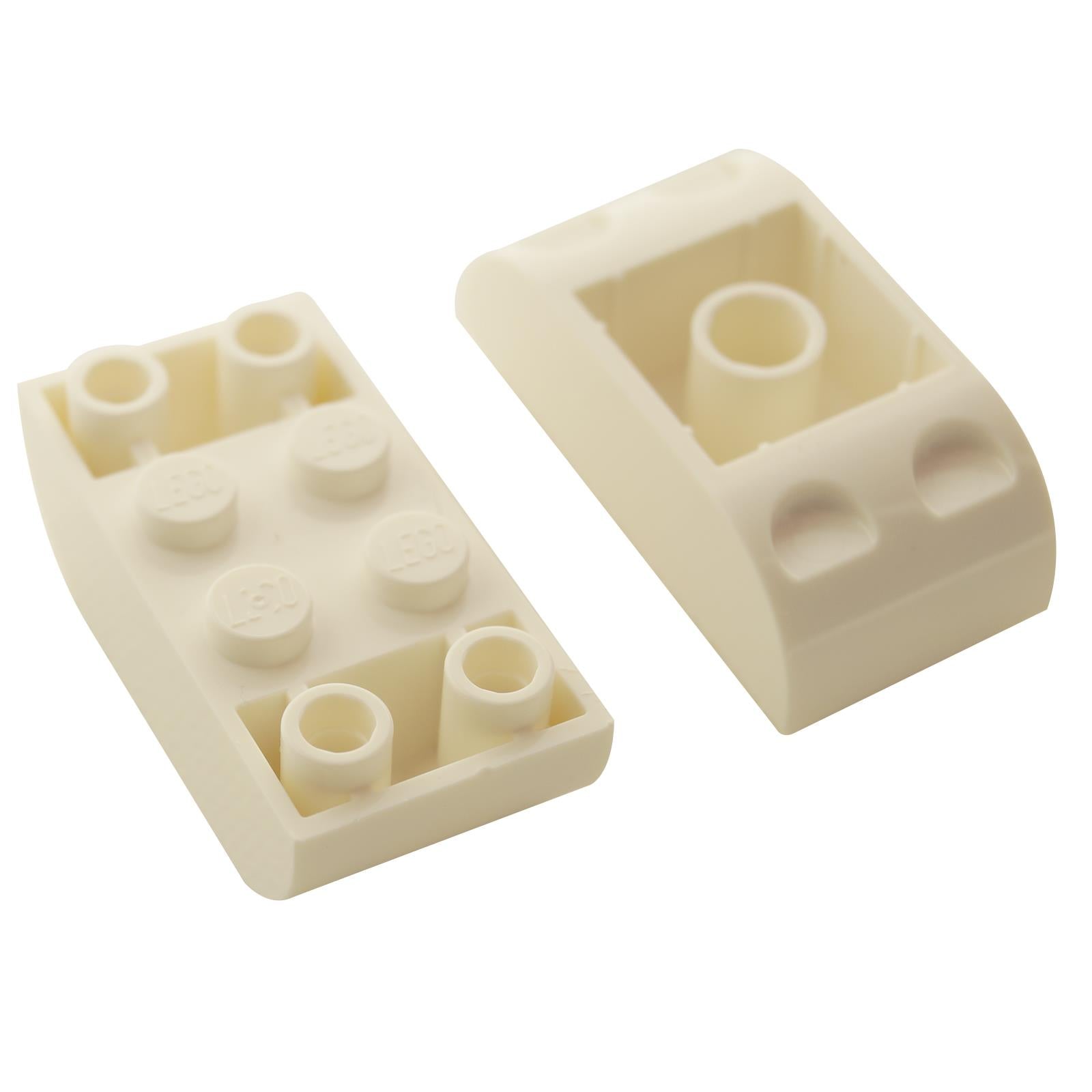 White curved 4 x 2 inverted double slope 5174 with smooth underside contour for angled builds
