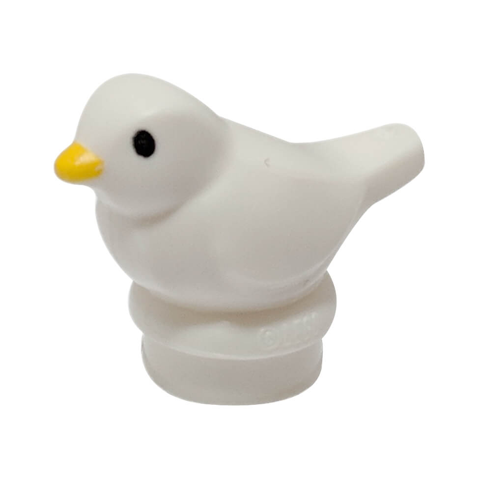 LEGO® Small Bird accessory piece with black eyes and printed beak detail white