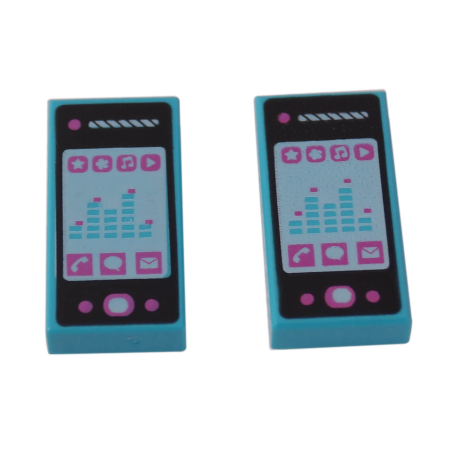 LEGO smartphone tile music player screen medium azure 3069pb279