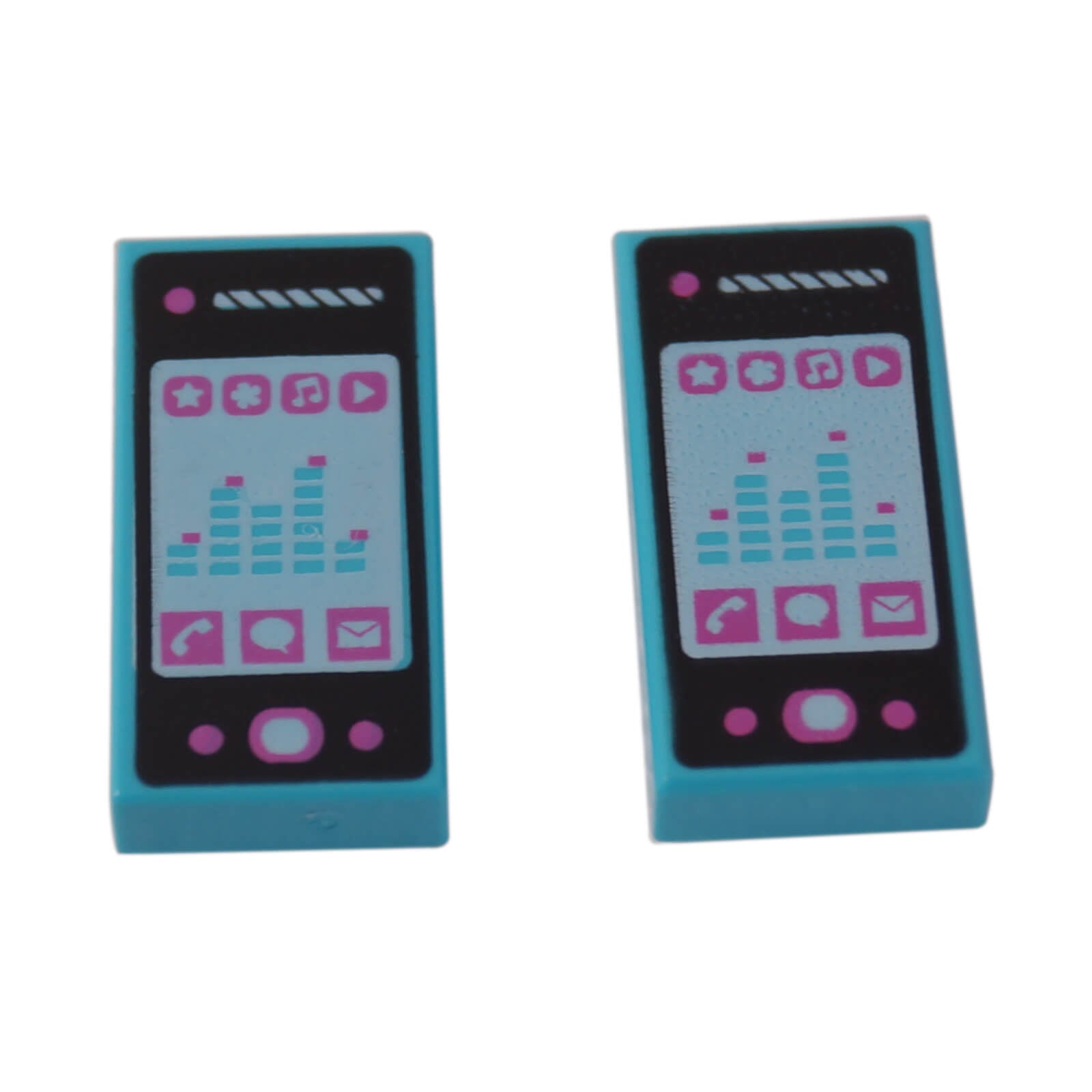 LEGO smartphone tile music player screen medium azure 3069pb279