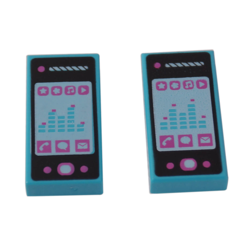 LEGO smartphone tile music player screen medium azure 3069pb279
