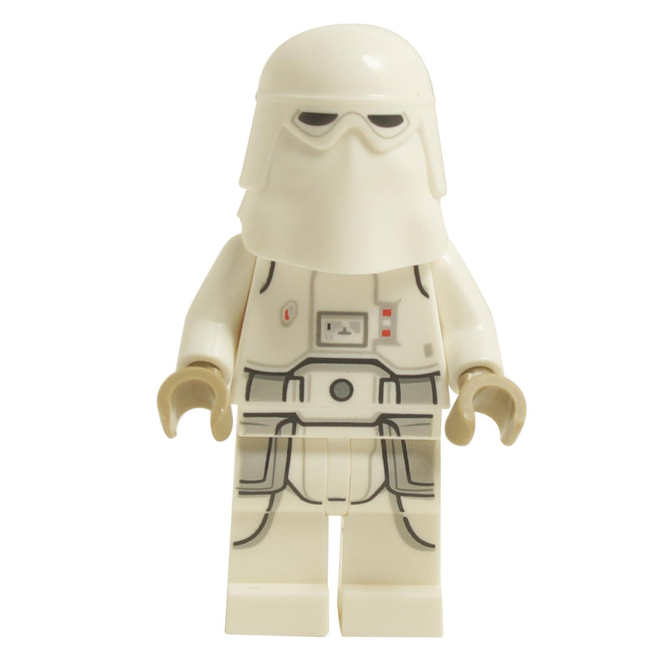 LEGO Snowtrooper minifigure with white armor, dark tan hands, and a light nougat head.