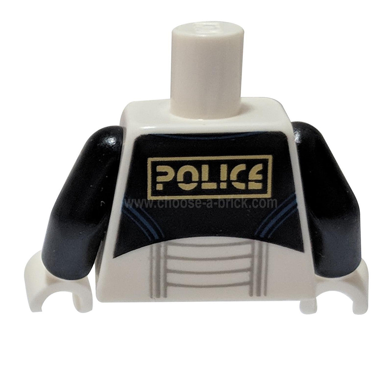 LEGO Space Police torso with gold zipper, planet logo and POLICE back print backside