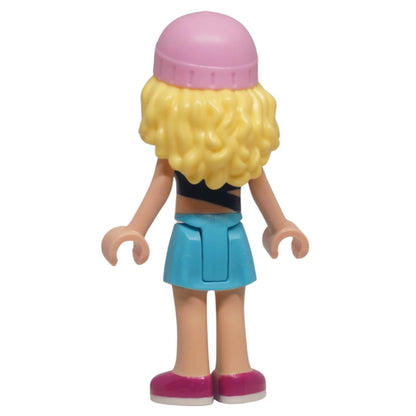 LEGO Friends Stephanie mini doll frnd0506 beach summer outfit pink hat, back view
