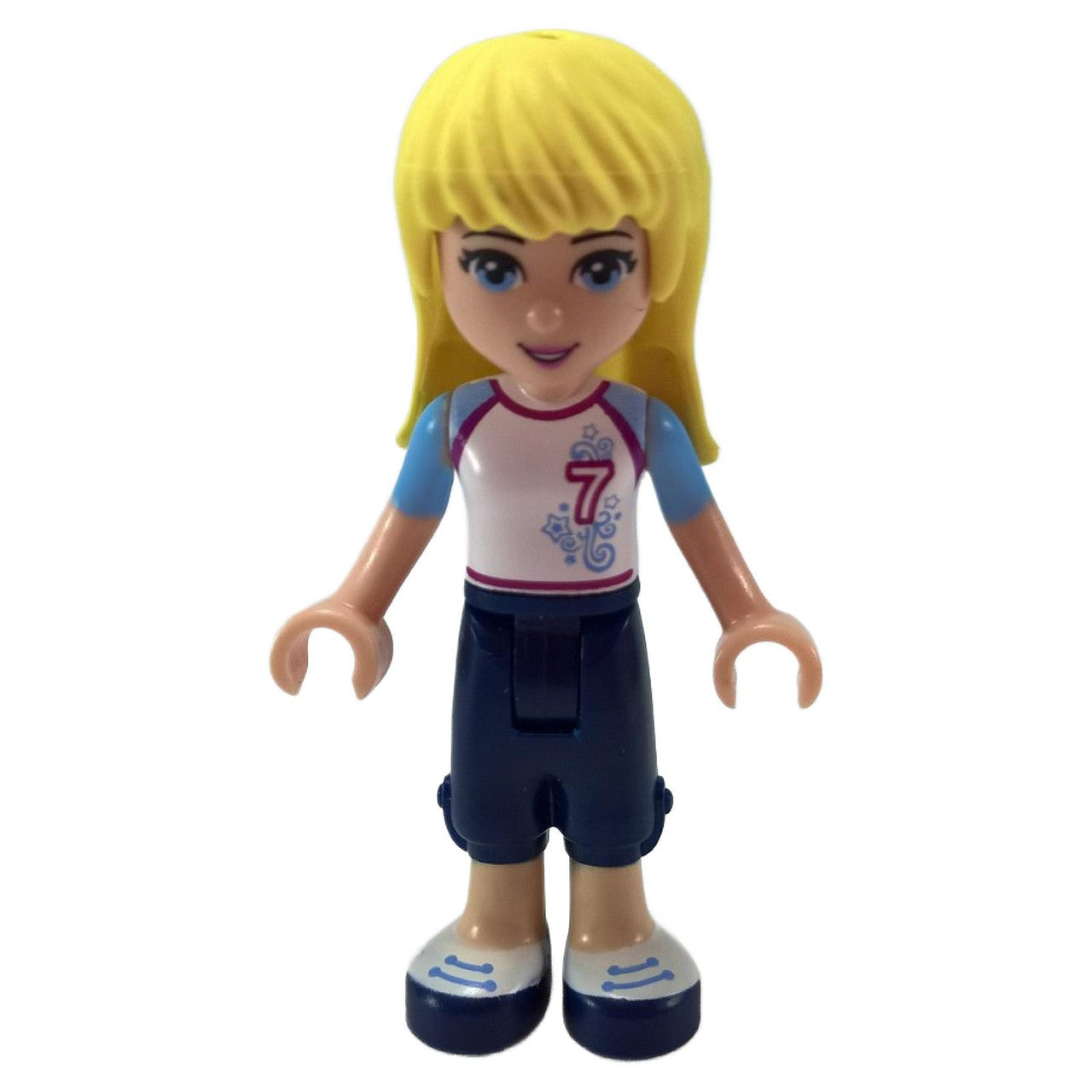 LEGO Stephanie minifigure frnd0036 with white soccer jersey outfit