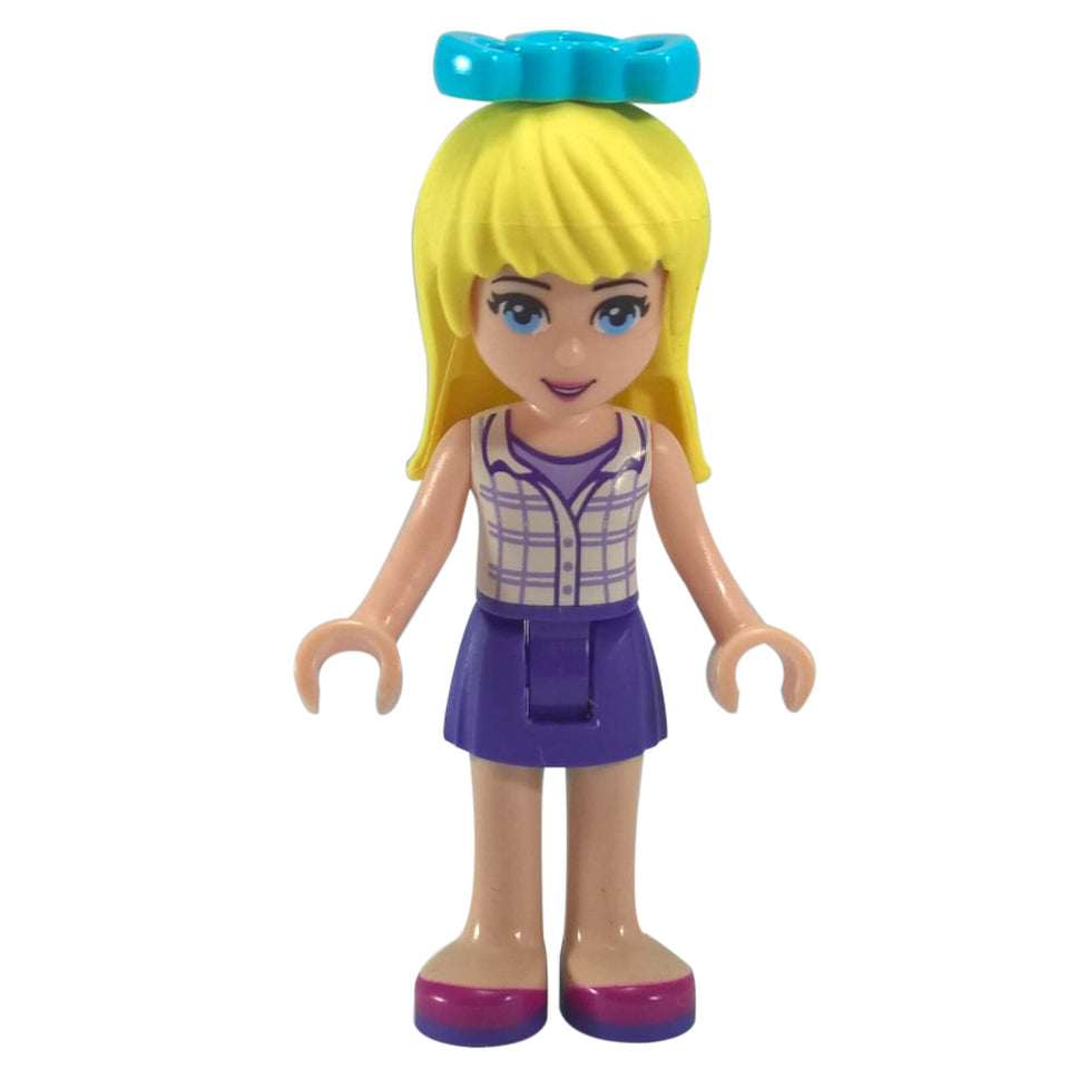 LEGO Stephanie minifigure frnd0064 with white plaid top and dark purple skirt