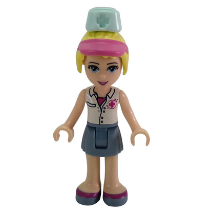 LEGO Stephanie minifigure frnd0076 with lavender blouse sand green skirt and hat