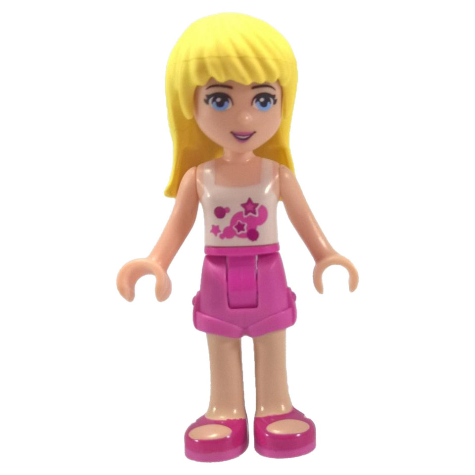 LEGO Stephanie minifigure frnd0102 with white star top and dark pink shorts
