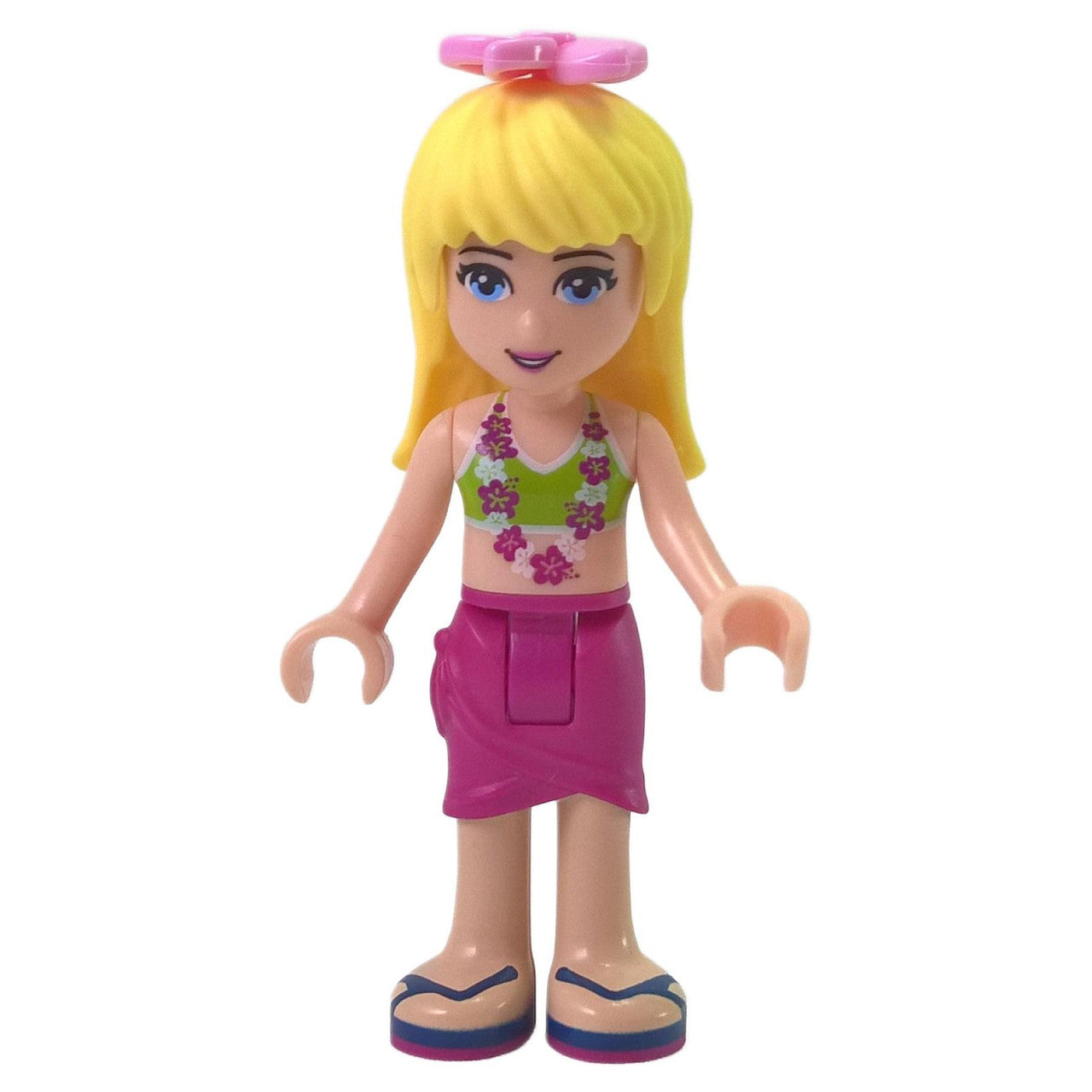 LEGO Stephanie minifigure frnd0116 with lime bikini top and flower hair accessory