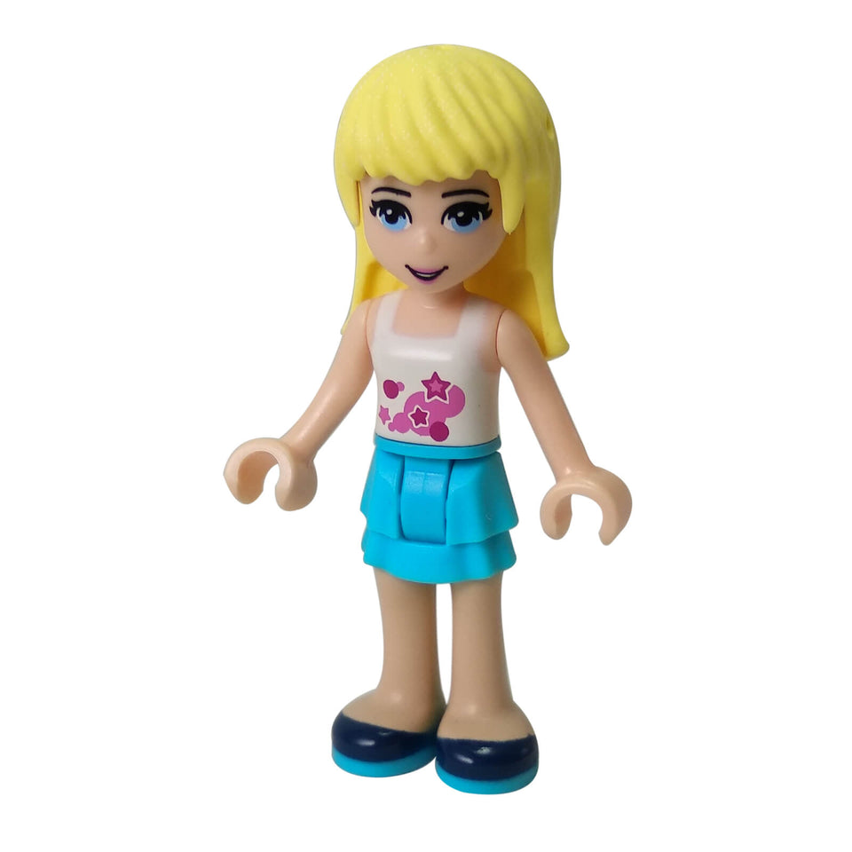 LEGO Stephanie minifigure frnd0171 with white top and azure skirt
