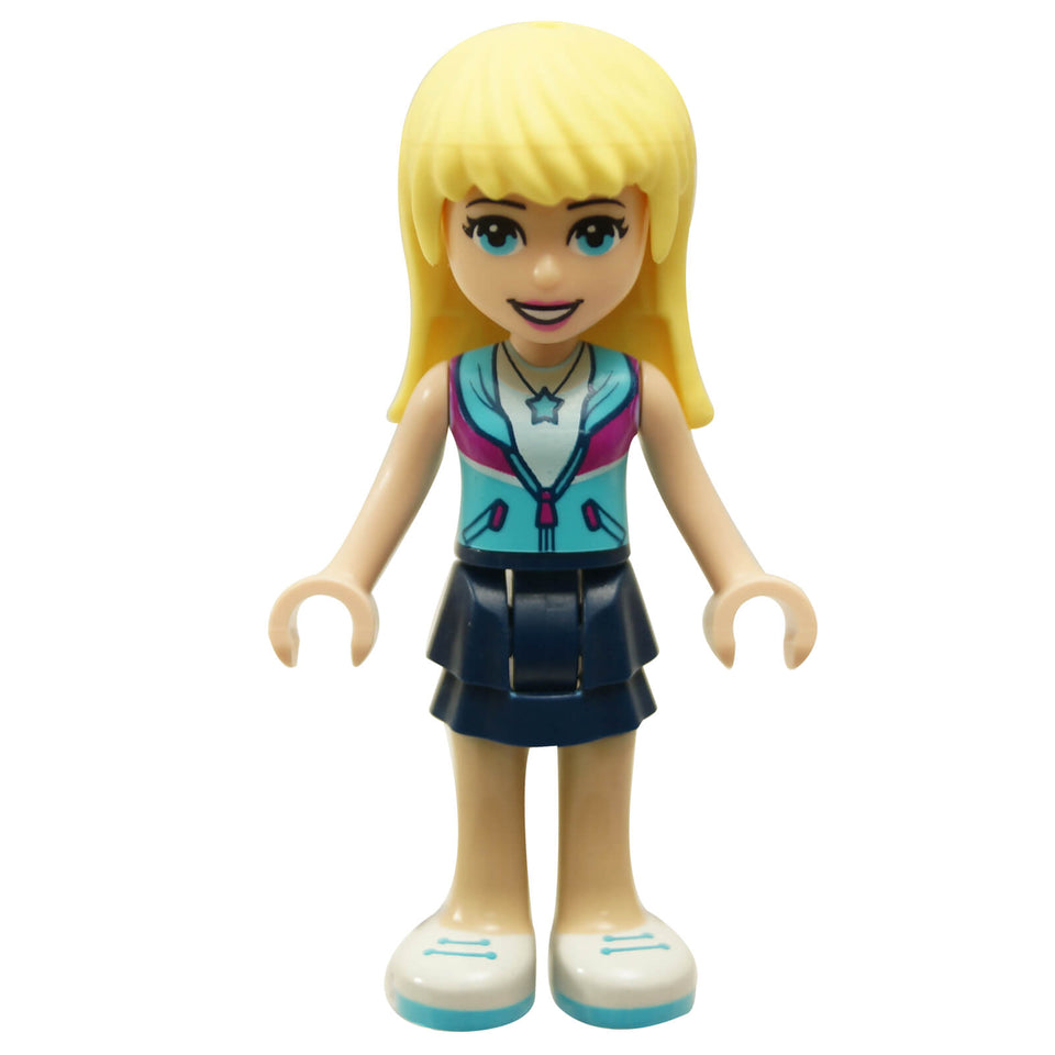 LEGO Stephanie minifigure frnd0256 with azure jacket and dark blue skirt