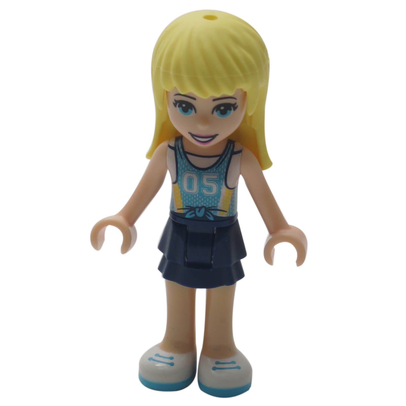 LEGO Stephanie minifigure frnd0301 with blue jersey and dark blue skirt