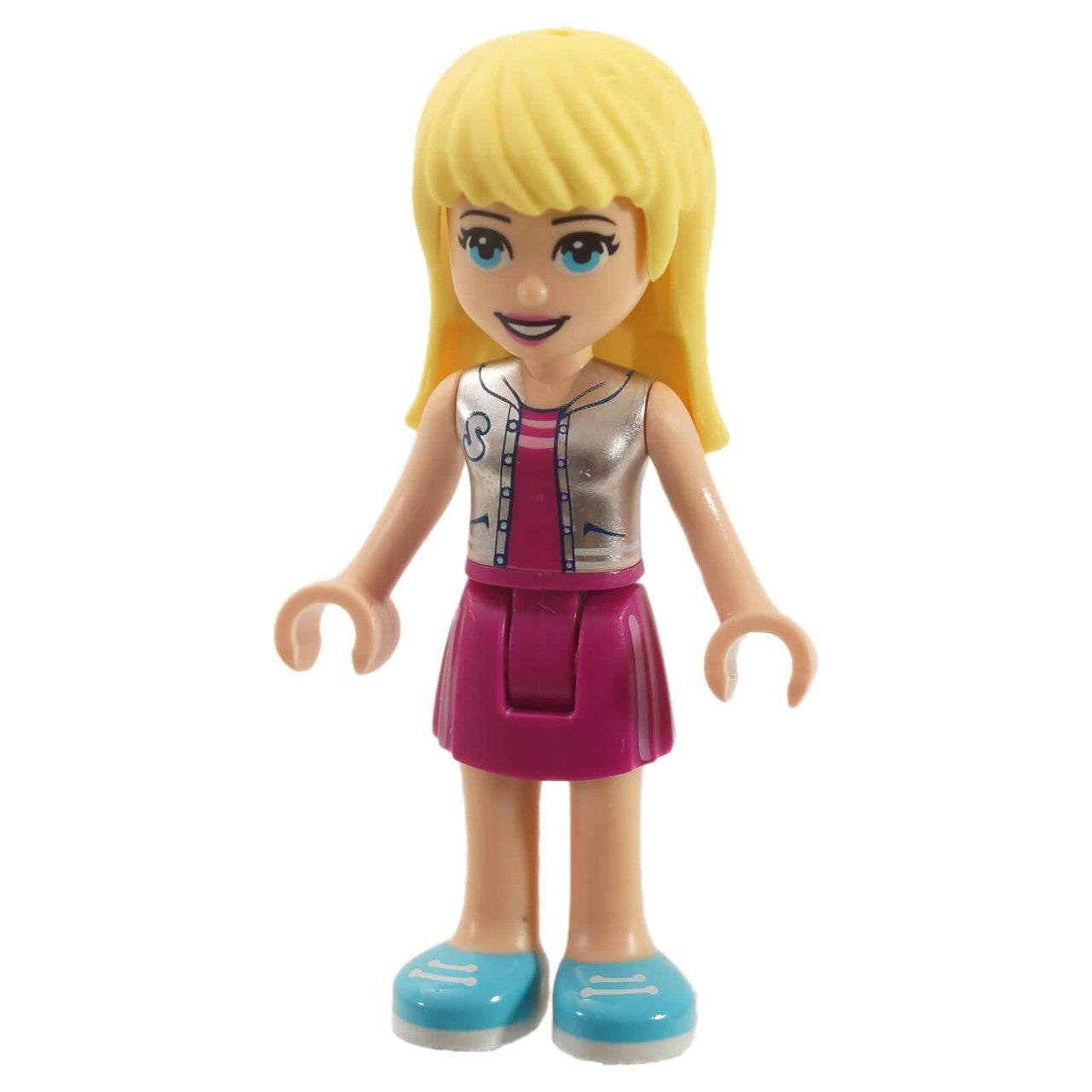 LEGO Stephanie minifigure frnd0433 with silver top and magenta skirt