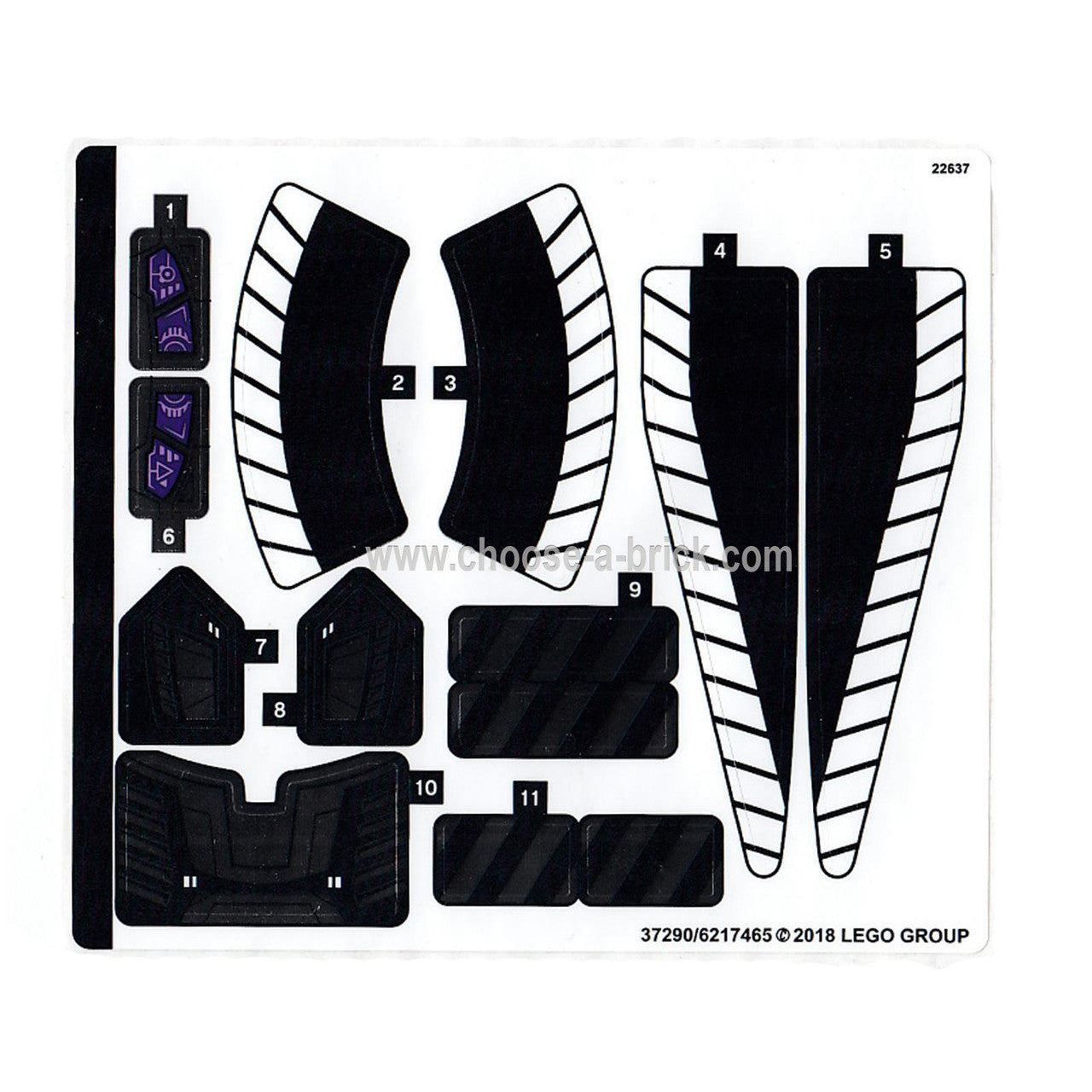 Autocolante para o Conjunto 76100 - 37290-6217465 - LEGO Peças e Peças