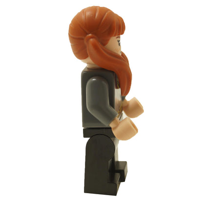 Side view of LEGO® Harry Potter Susan Bones minifigure hp406 wearing a Hufflepuff cardigan sweater
