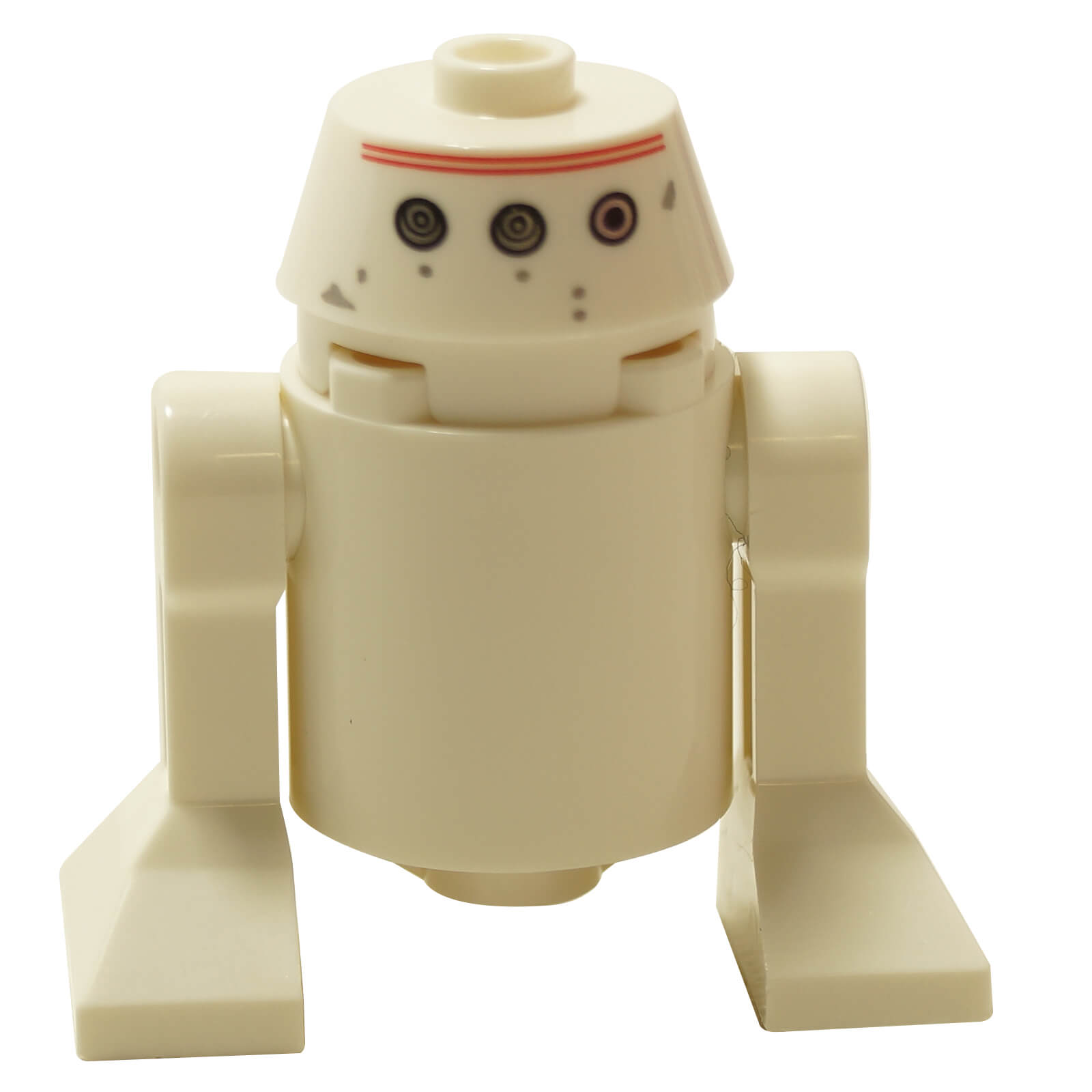 White LEGO R5-D8 / R5-D4 Astromech Droid sw0373 with a conical head.