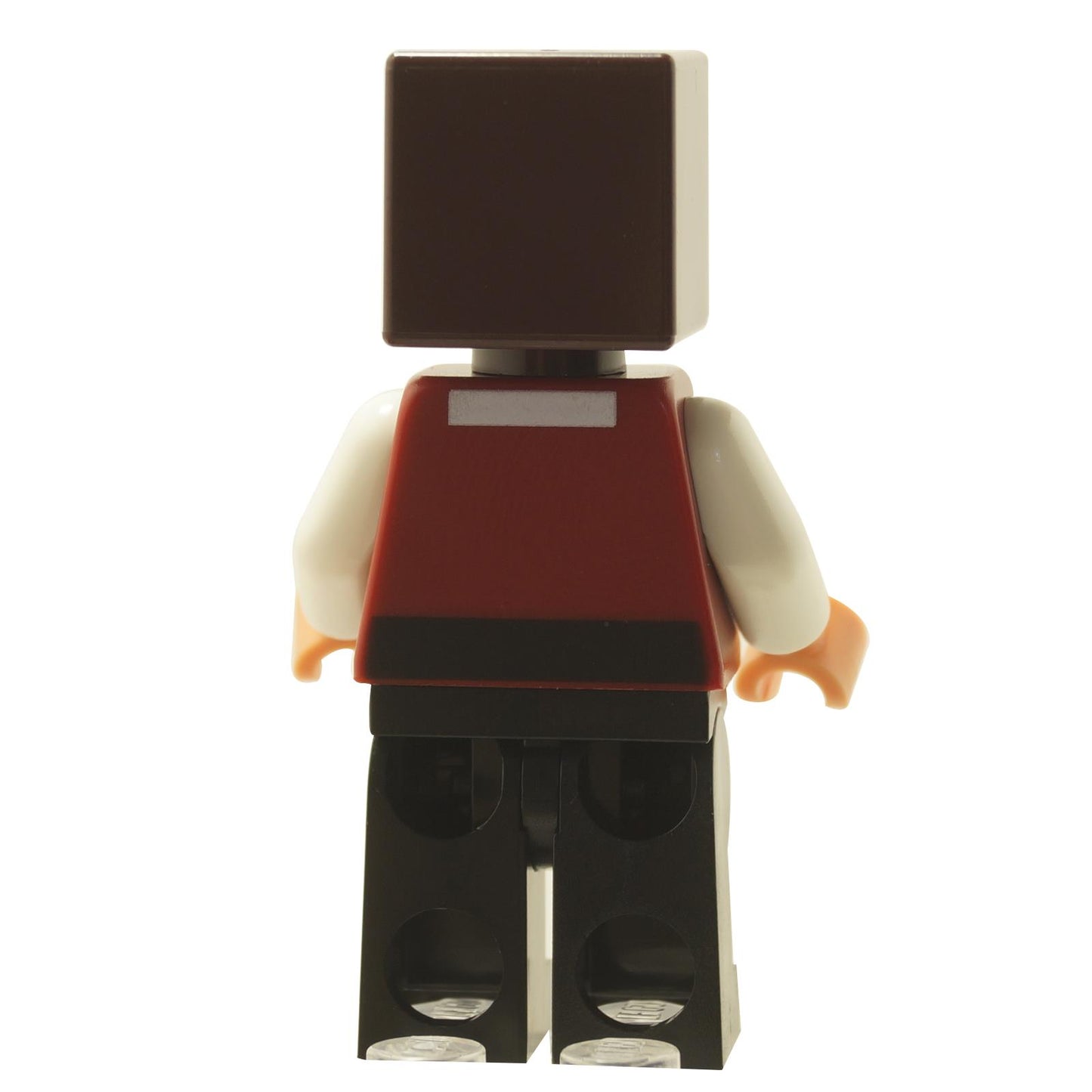 Back view of LEGO® Swashbuckler minifigure min170 from Minecraft showing pirate-style torso printing and dark legs
