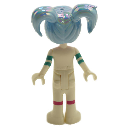 Back view of LEGO® Sweet Mayhem minifigure tlm143 with light blue twin pigtail hair from The LEGO Movie 2