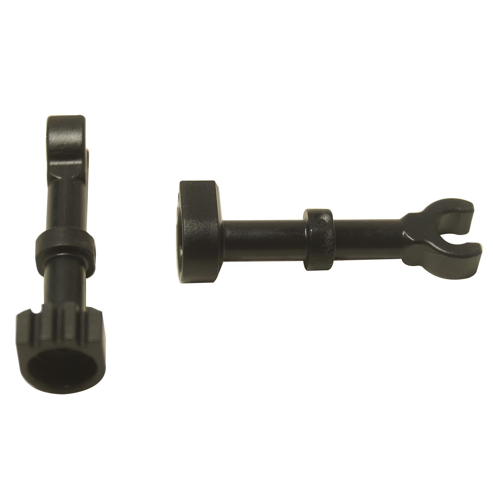 LEGO® Tall Skeleton Leg part (23769) in a black color, showing its elongated design and connection points.