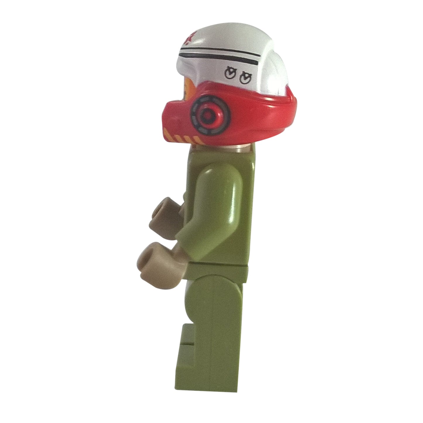 LEGO Tallie Lintra minifigure sw0884 Resistance A-wing pilot, side view.