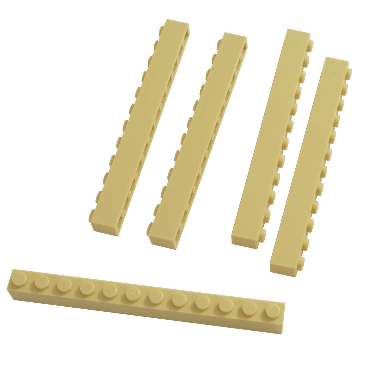 Tan brick 1 x 12 part 6112, long rectangular building brick for walls, beams and structural builds
