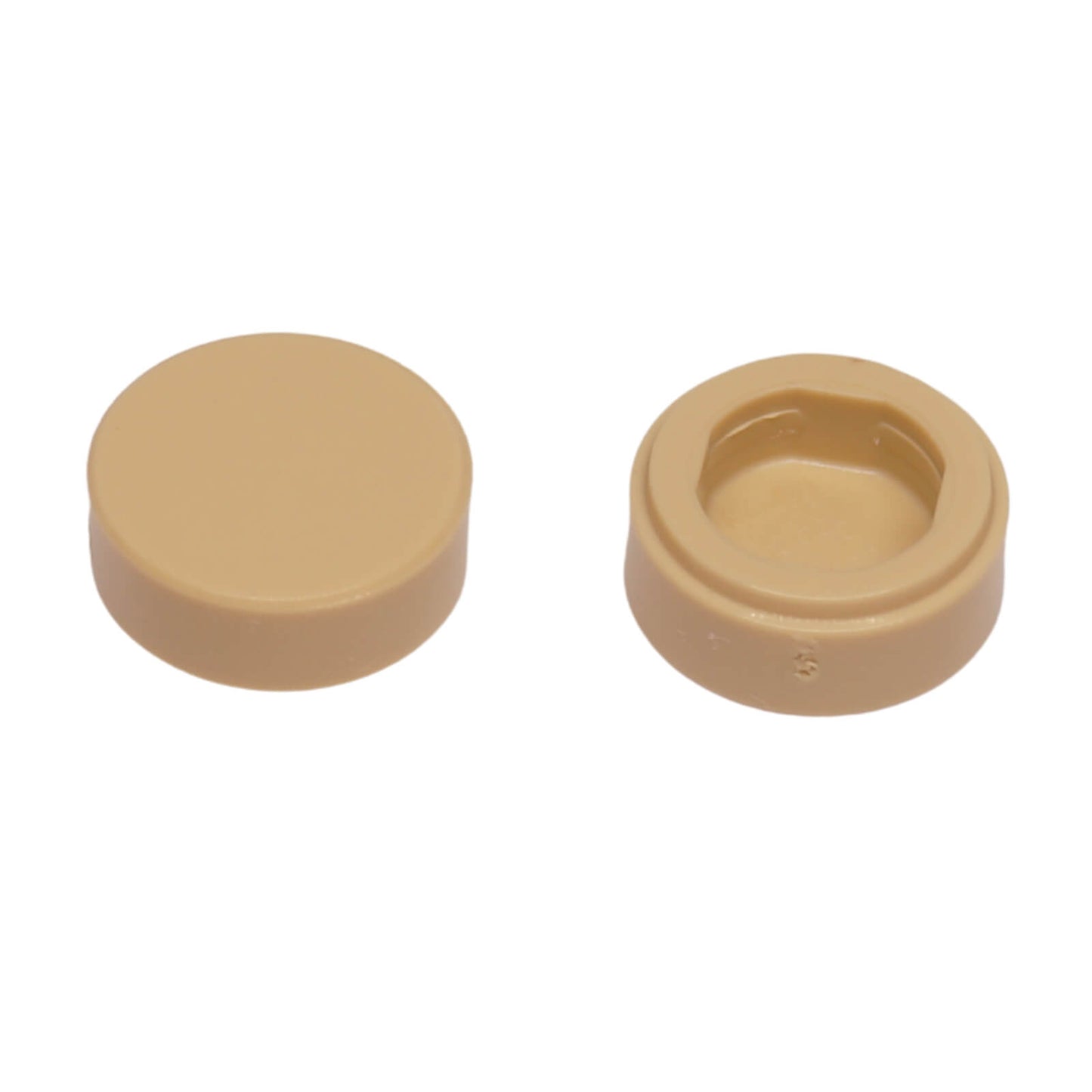 Tan round Tile 1 x 1 for smooth studs, small detailing, and clean LEGO® build finishes

