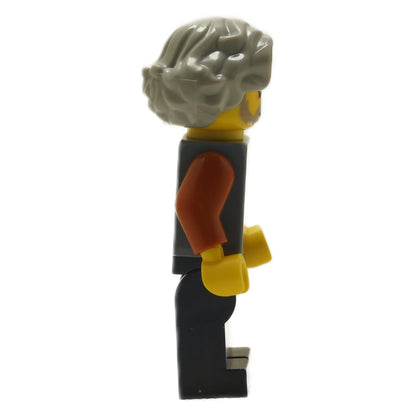 Side view of LEGO® Tapestry Weaver minifigure cas583 medieval Castle character wearing traditional weaving workshop clothing