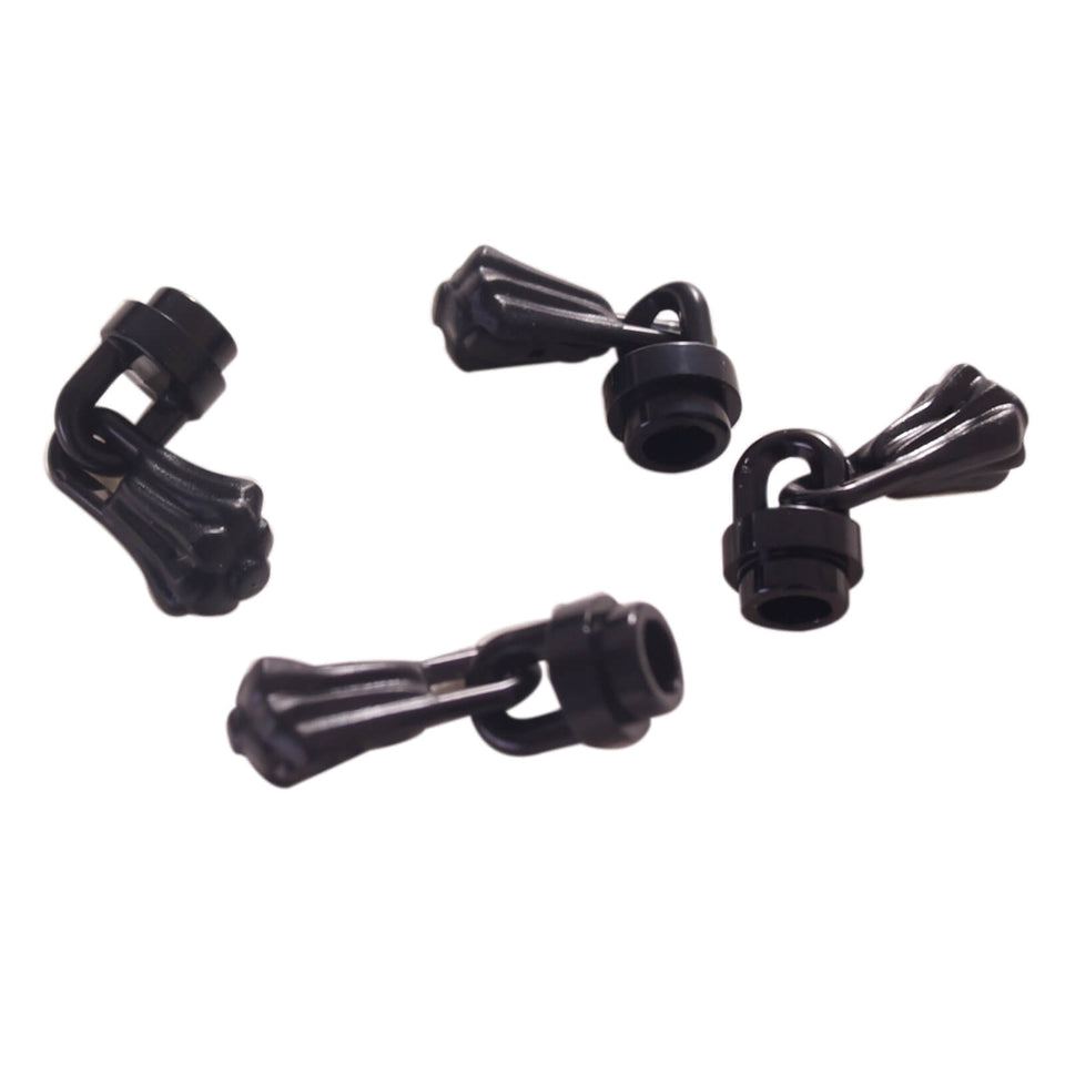 LEGO tassel accessory in black with hanging strands used for minifigure headgear or decoration part 25375