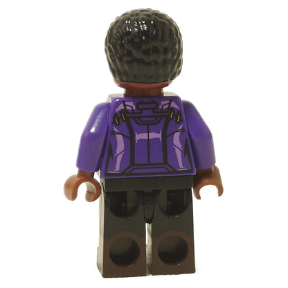 LEGO® T'Challa Star-Lord Marvel Studios Series 1 minifigure back view with purple jacket print close-up