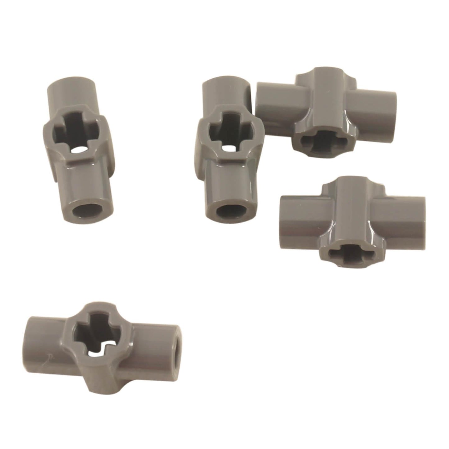 Dark bluish gray LEGO® Technic axle hub with two bar holders part 24122 detailed connector element close-up view
