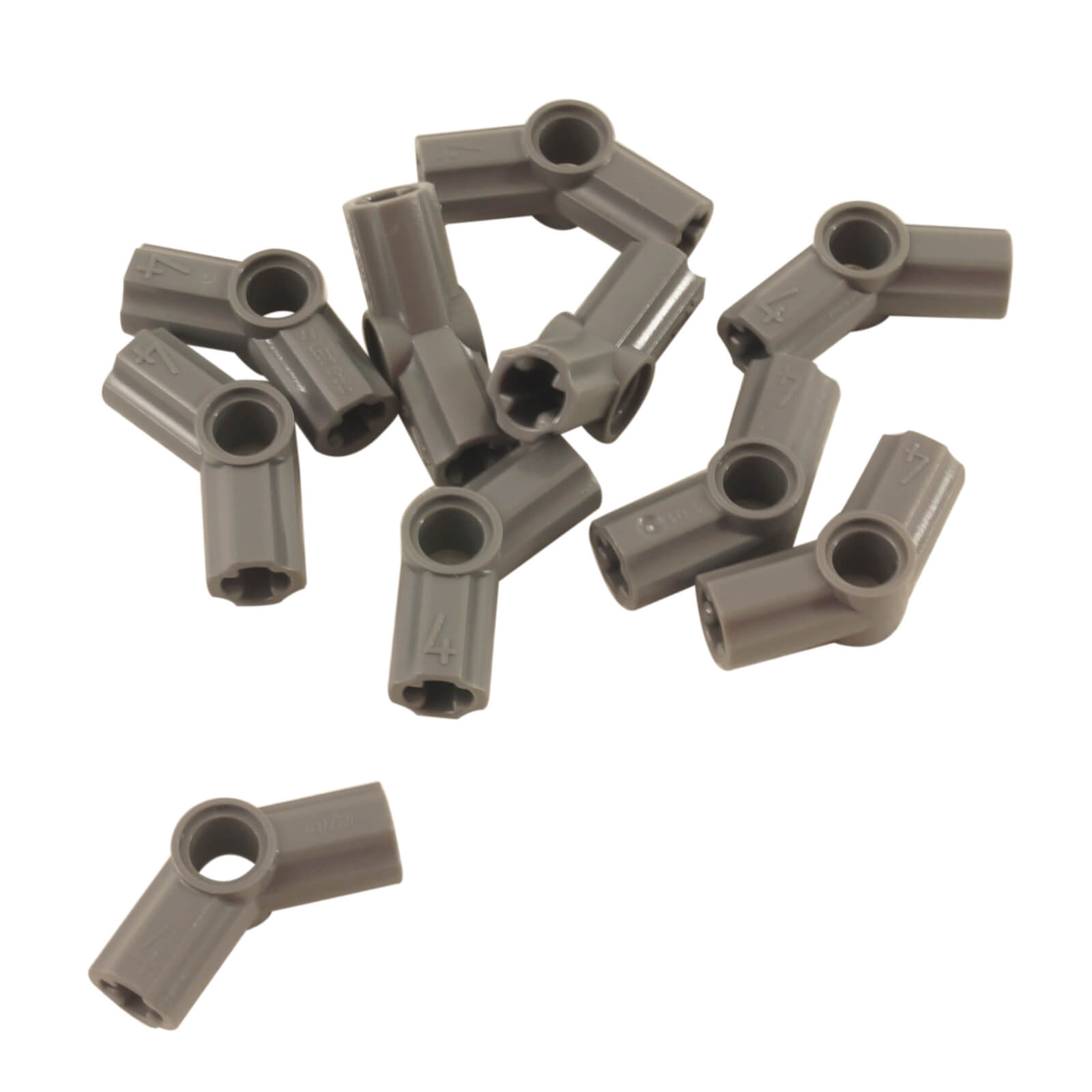 LEGO Technic axle and pin connector angled #4 with 135 degree angle in dark bluish gray used for Technic structural connections
