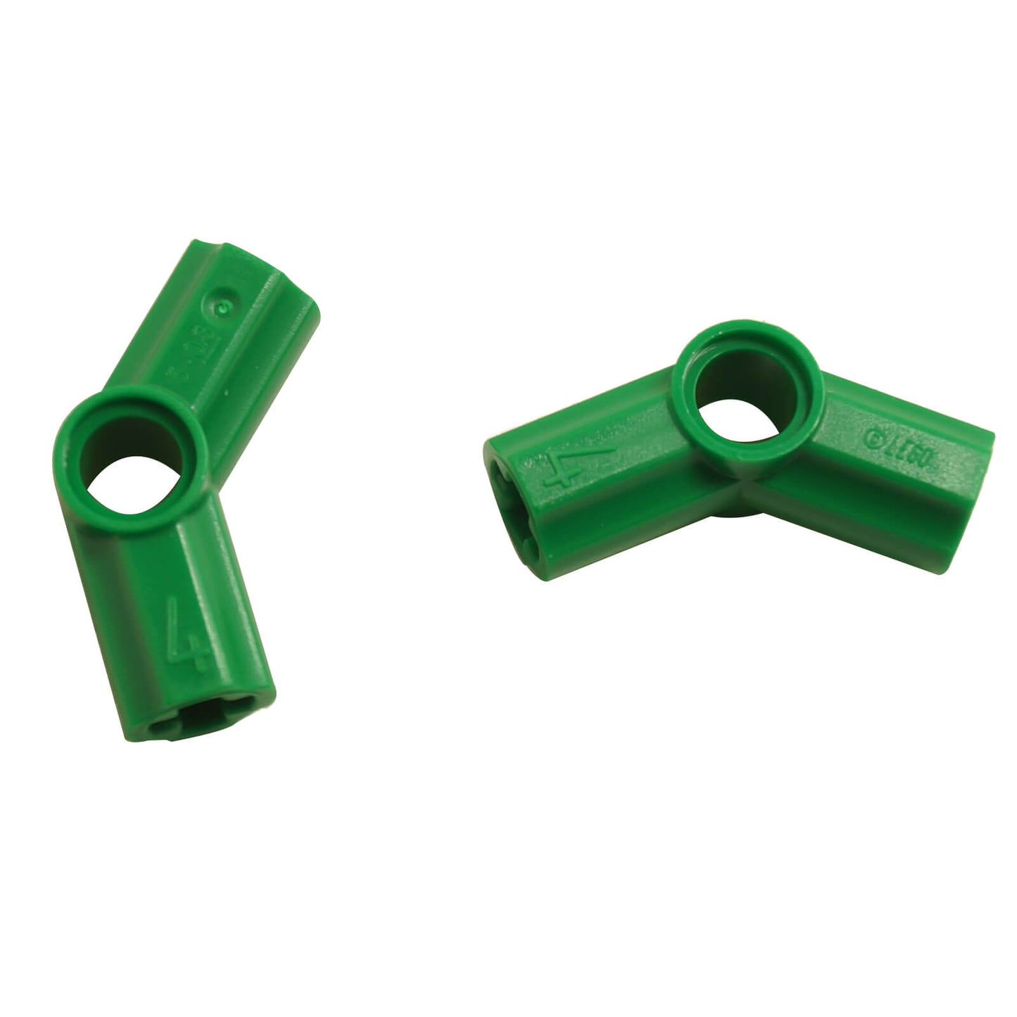 LEGO Technic axle and pin connector angled #4 with 135 degree angle in green used for Technic structural connections
