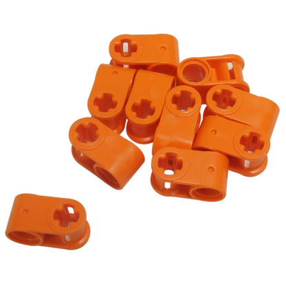LEGO® Technic osa a čepový konektor kolmý 6536 v oranžové barvě, používaný pro kolmé Technic stavby

