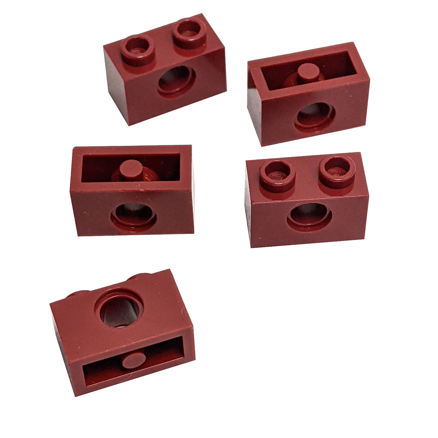 Dark red LEGO® Technic brick 1 x 2 with hole (Part 3700) Technic beam brick element with pin hole