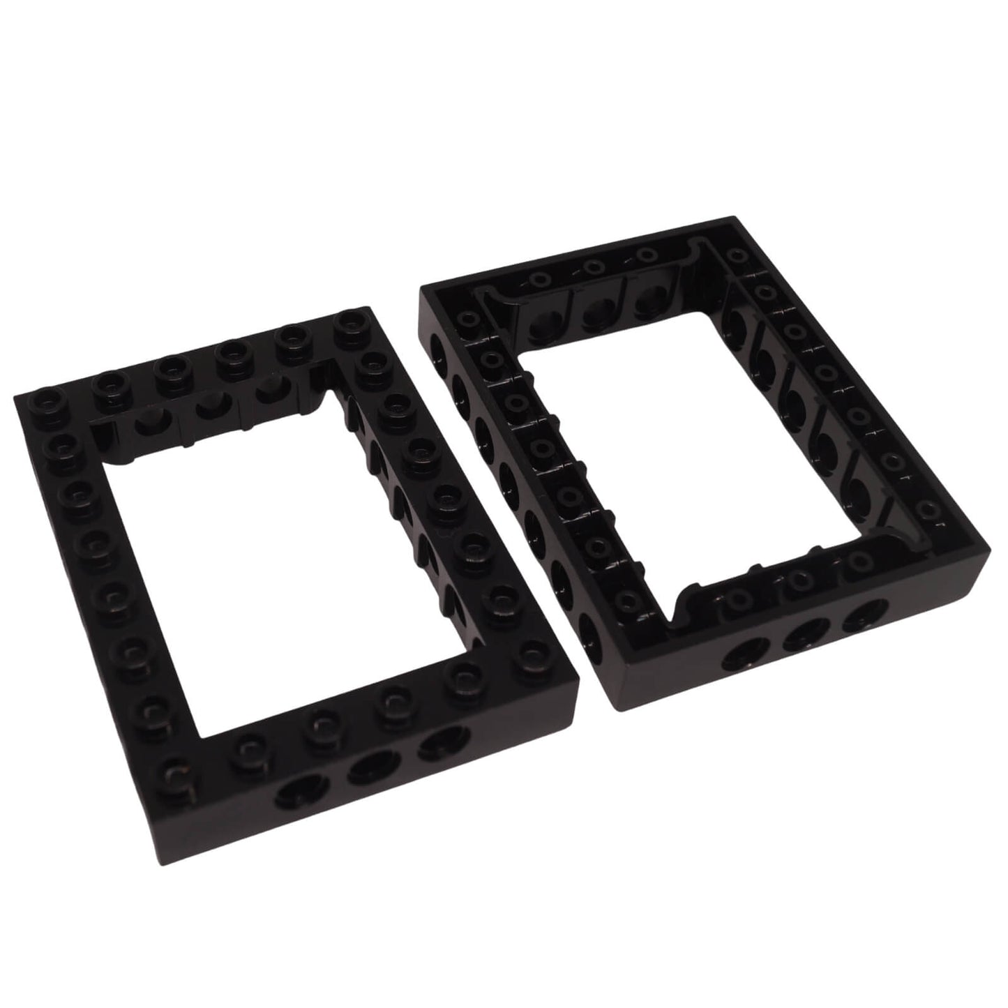 LEGO Technic 4 x 6 brick with an open center and multiple pin holes (Part 32531) for framing in color black.