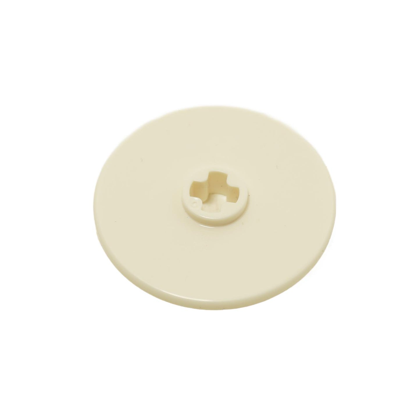 A white LEGO Technic disk with a 3 x 3 dimension designed for enhancing the mechanics of LEGO creations.