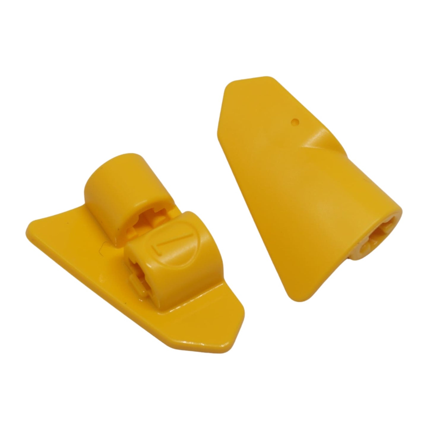 Yellow Technic panel fairing #7, very small smooth short piece, Side A, used for compact aerodynamic builds
