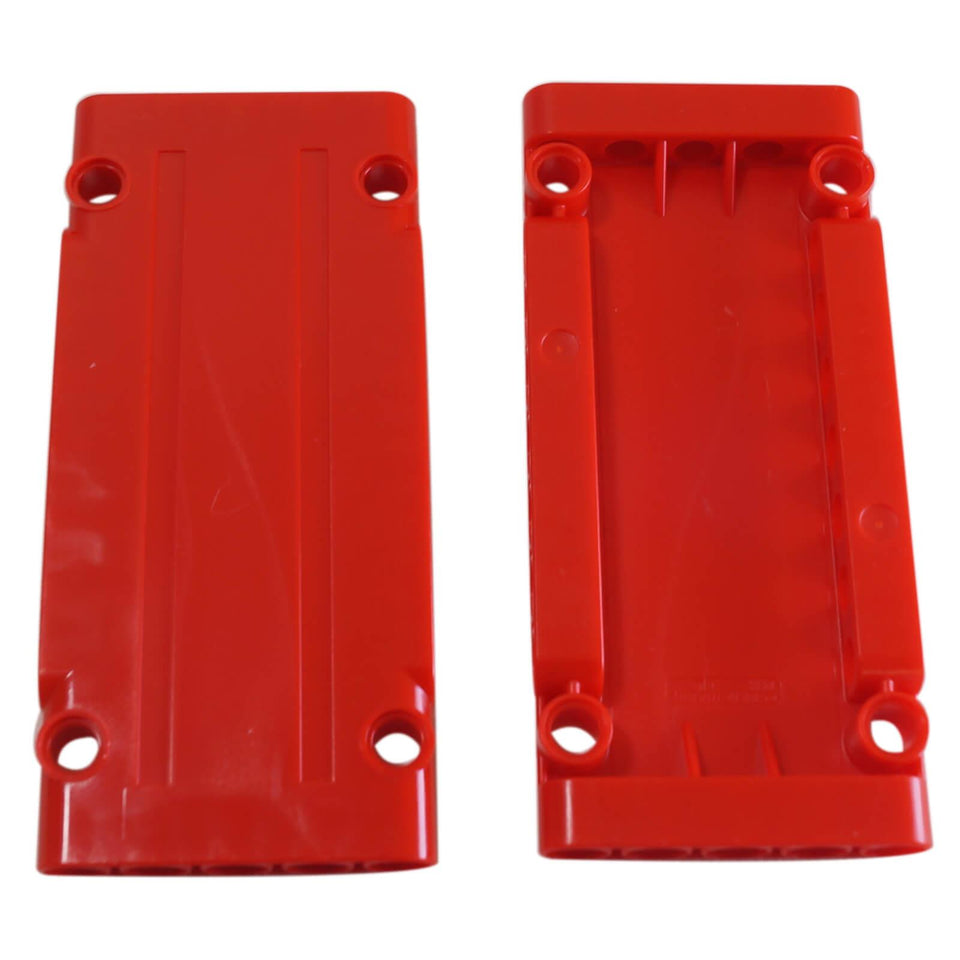 Red Technic panel plate 5x11x1, part 64782, flat structural panel used for bodywork and technic assemblies
