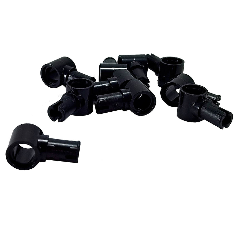 LEGO® Piuliță Technic cu nervuri de frecare pe lungime și orificiu de pin 15100 în negru, folosită pentru conexiuni Technic sigure
