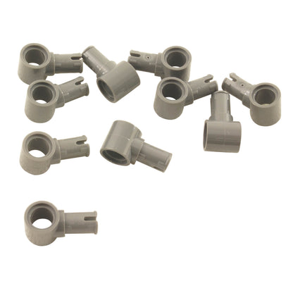 LEGO® Technic pin with friction ridges lengthwise and pin hole 15100 in light bluish gray, used for secure Technic connections
