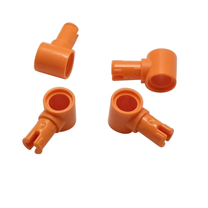 LEGO® Technic pin with friction ridges lengthwise and pin hole 15100 in orange, used for secure Technic connections
