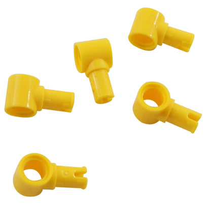 LEGO® Technic pin with friction ridges lengthwise and pin hole 15100 in yellow, used for secure Technic connections
